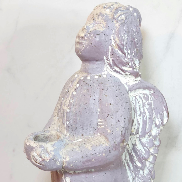Retired Signed Isabel Bloom Hope Angel with Wings Candle Holder Sculpture 10" - Picture 7 of 10